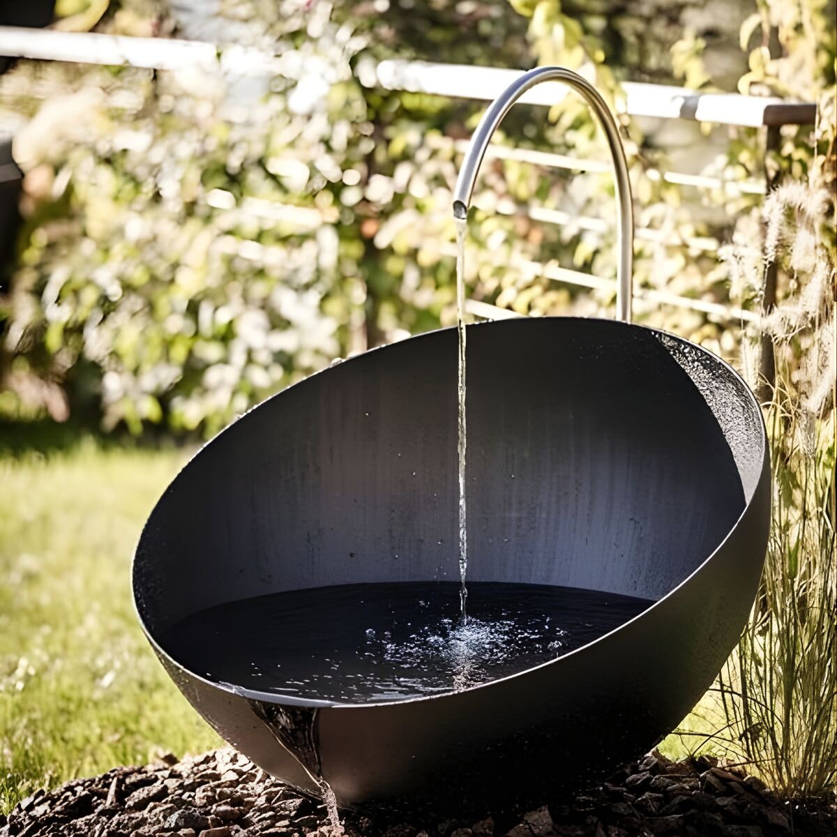 Wasserschale-Aqualuna-D80-Braun-Wassereinlauf-in-satiniertem-Edelstahl