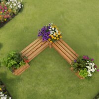 «Antonius» – set con 3 fioriere ad angolo con seduta & ripiano