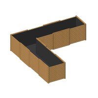 „Leopold“ Beet – Eck-Hochbeet 358×358 (Höhe wählbar)