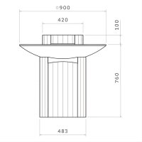 Griglia a carbone Multifire con braciere D90 cm altezza 86 cm