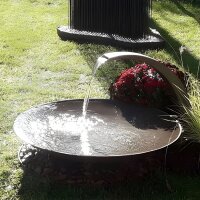 Design Brunnen Aquaelement D100 Metall in edlem Braun