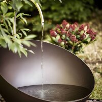 Ciotola d acqua Aqualuna D80 marrone con ingresso acqua in acciaio inox satinato