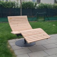 Sdraio girevole per 1 persona con tavolino e piastra di base