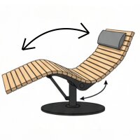 Sdraio girevole per 2 persone con tavolino e piastra di base