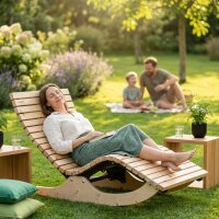 Lettino a dondolo per 1 persona in legno di cirmolo