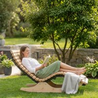 Lettino a dondolo per 1 persona in legno di cirmolo