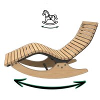 Lettino a dondolo per 1 persona in legno di cirmolo